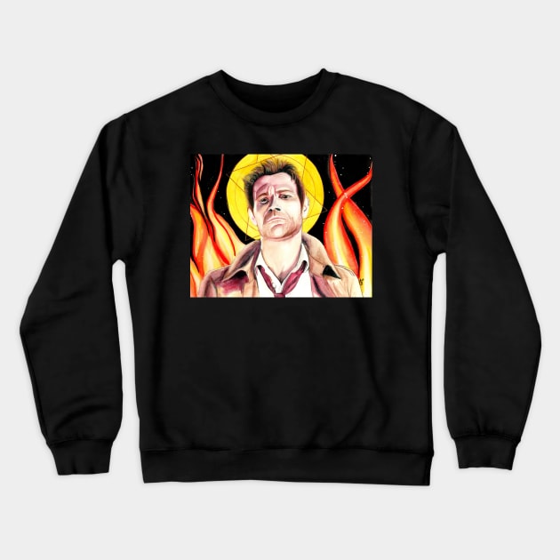 Patron Saint of Hell Crewneck Sweatshirt by AlieBlackArt